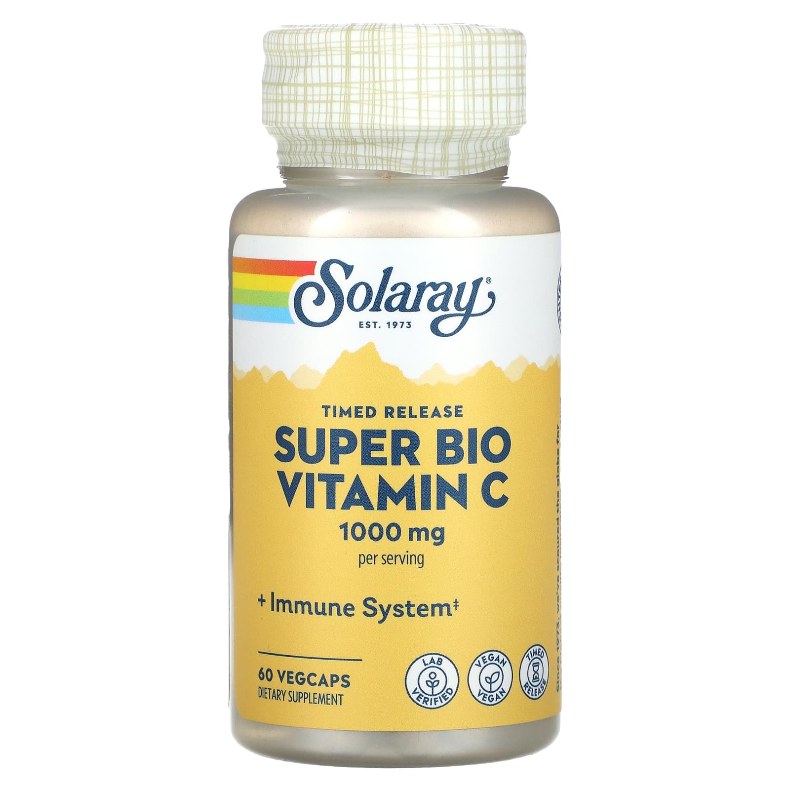 

Solaray, Super Bio Vitamin C, sustained release, 1,000mg, 60 veggie capsules (500mg per capsule)