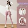 Women's Autumn Sportswear Set: Luminous Jacket, Skirt, Pants for Badminton, Tennis, Running, Yoga, Pilates, and Fitness.