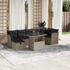 VidaXL Garden Lounge Set 8 Pcs with Light Grey Cushions Wicker 3274672
