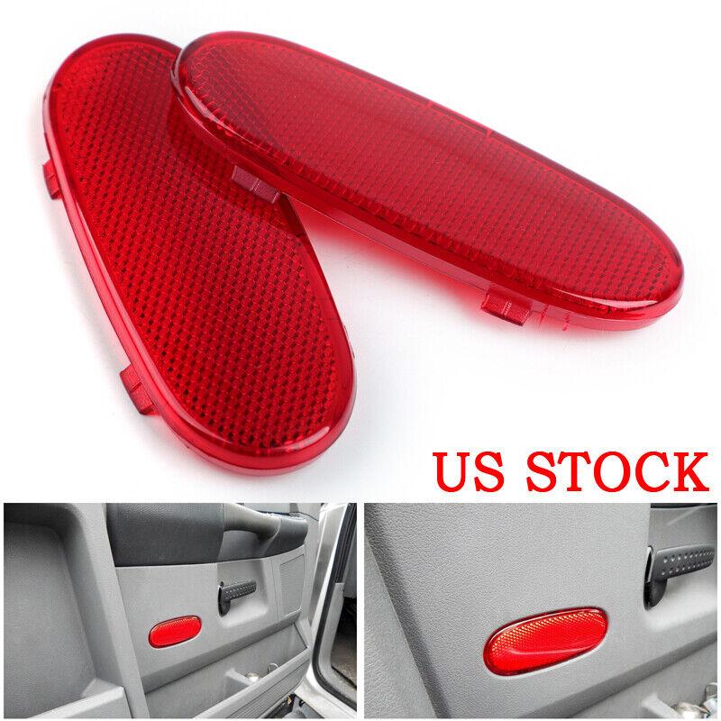 For Dodge Ram 1500 2500 3500 Car Front Door Panel Reflector Light Cover Red
