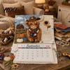 Rustic Theme Craft Set Highland Cow Farmhouse Calendar DIY Kit for 12 Months Handmade Artistic Home Office Decoration Paper And Cloth Set Decor
