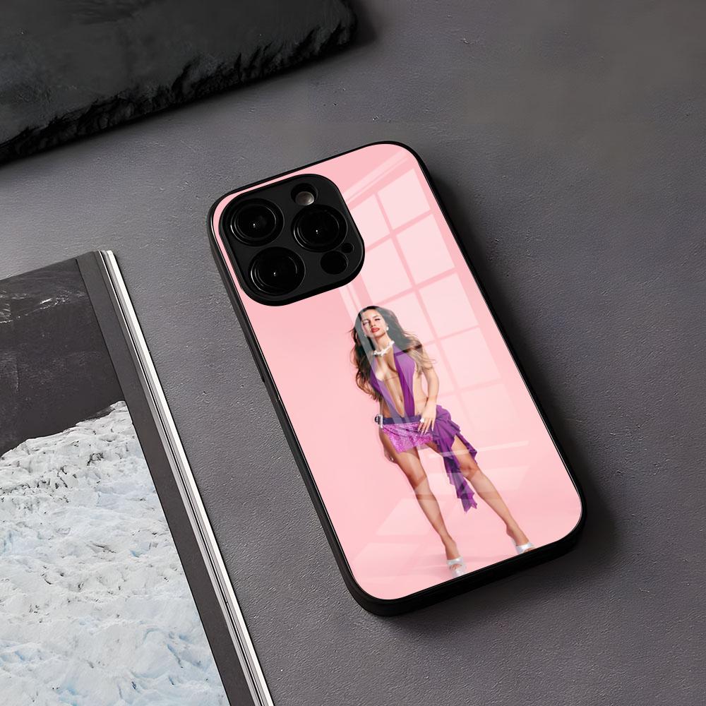 E-Emilia M-Mernes Singer Phone Case For IPhone 17 Air 16 E Pro Max 15 14 13 Mini 12 Pro 11 Max Plus Black Glass Cover