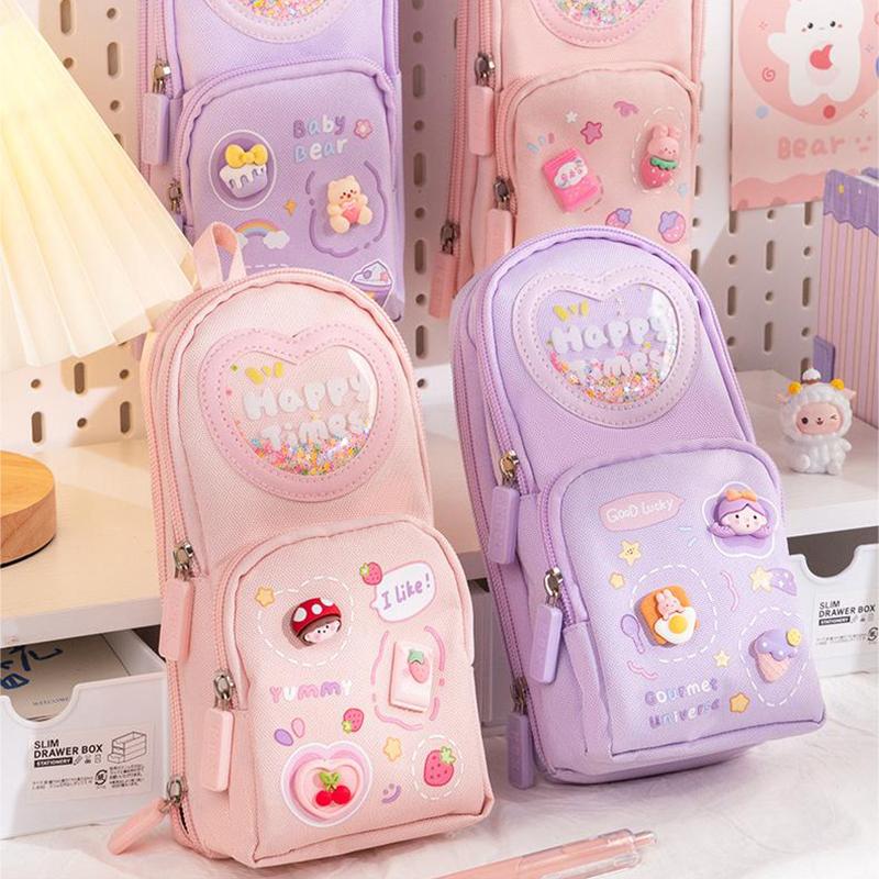 Kawaii Roztomilé Penály Velká Kapacita Plátěná Taška na Tužky Jednoduchá Roztomilá Taška na Skladování Psacích Potřeb Studentské Psací Potřeby Školní Potřeby