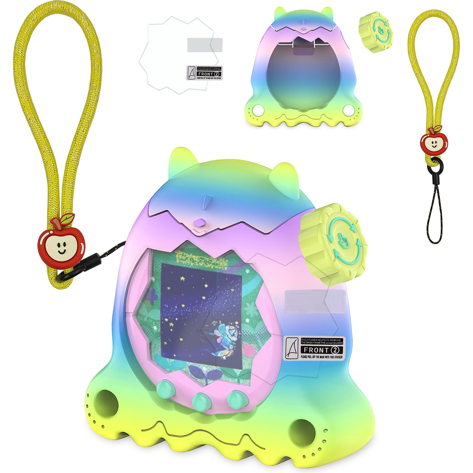 

BCWXION Silica Gel Cover and Zoom Disc Cover for Tamagotchi Paradise with Screen Protector and Stands Supports Integrated Opening Shock Scratch