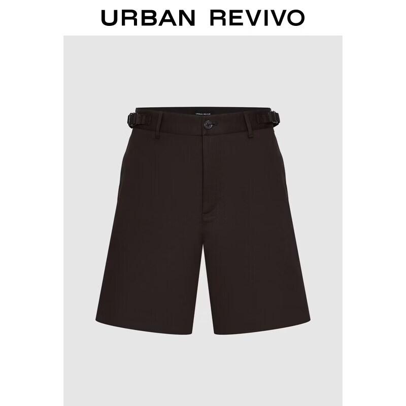 UR2026 Men s Classic Solid Color Buckle Detail Shorts 31