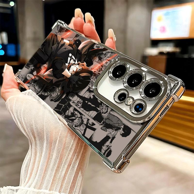Bungo Stray Dogs Manga Plating Phone Case For Samsung Galaxy S24 S25 FE S26 Edge S23 Ultra S22 S21 Plus S20 Anti-Fall Airabag Co