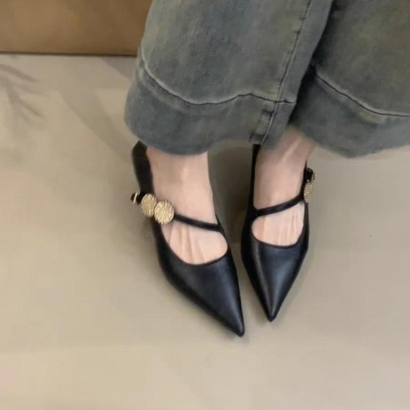 Fashion 2025 Women's  Pointed Toe Thin High Heel Mary Jane Pumps Elegant Ladies Evening Dress Heeled Shoes for Woman Slim Daily Heels
