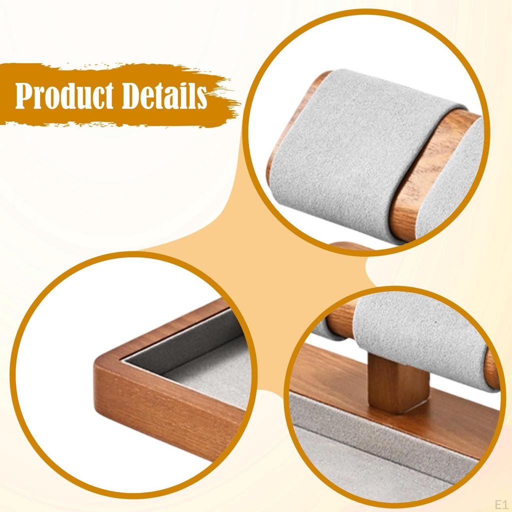 Wood Watch Stand Jewelry Bracelet Wristwatch Organizer for Desktop Rings Watches