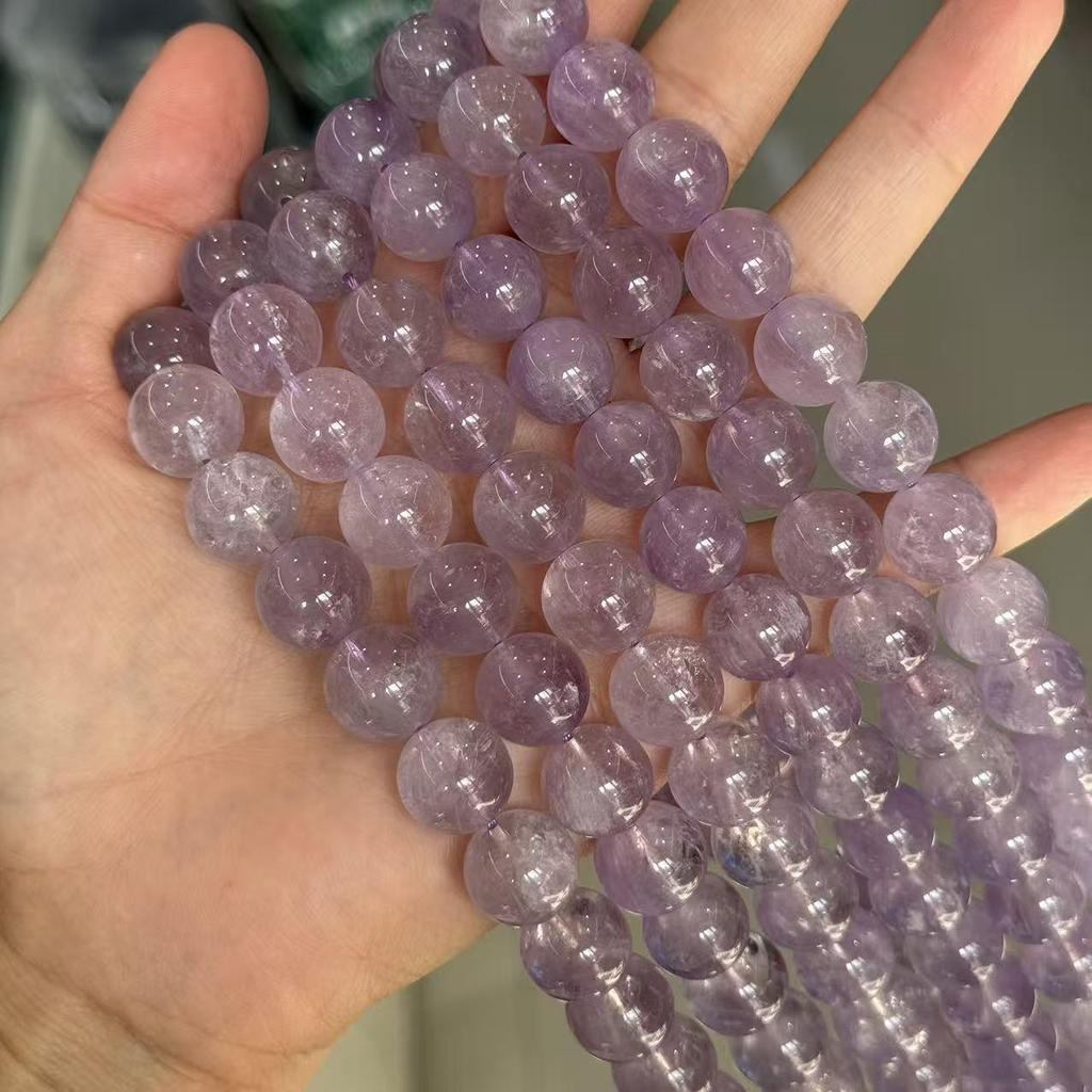 Bolivian Light Lavender Amethyst Round Beads - Semi-finished Accessories