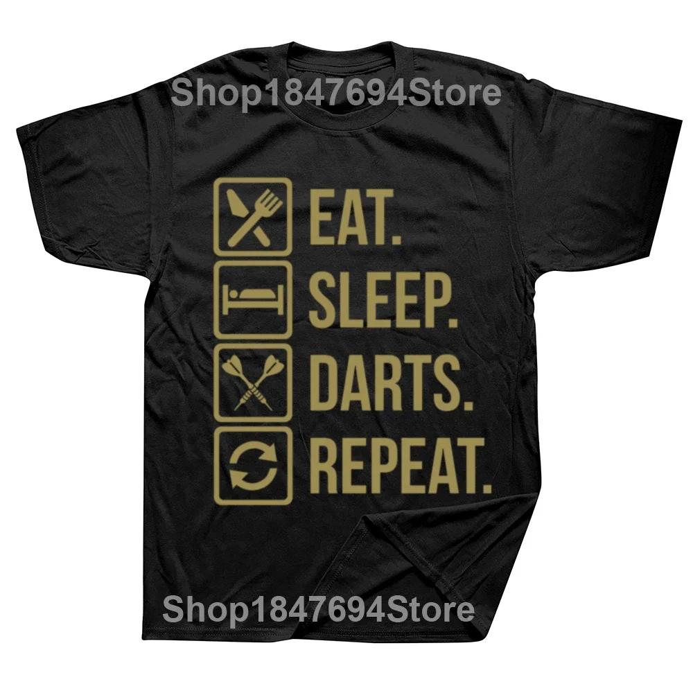 

Eat Sleep Darts Repeat T Shirt Funny Dart Board Set Pub Dad Christmas Cotton Euro Size O-Neck Daily Casual Oversized Unisex Tees 4XL