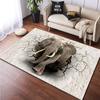 3D Printed African Elephant Face Close-up Animals Rugs for Bedroom Home Decor Play Mats Living Room Carpets Non-slip Floor Mats