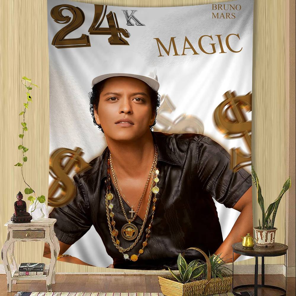 Bbruno Mars Singer Printed Large Wall Tapestry Hanging Tarot Hippie Wall Rugs Dorm Art Home Decor