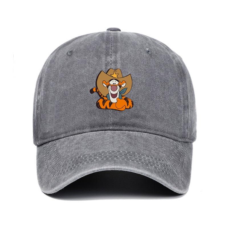 Fashion Cartoon Print Baseball Cap for Men Women Casual Hip-hop Hat Retro Washed Adjustable Dad Hat Outdoor Trucker Sun Hat