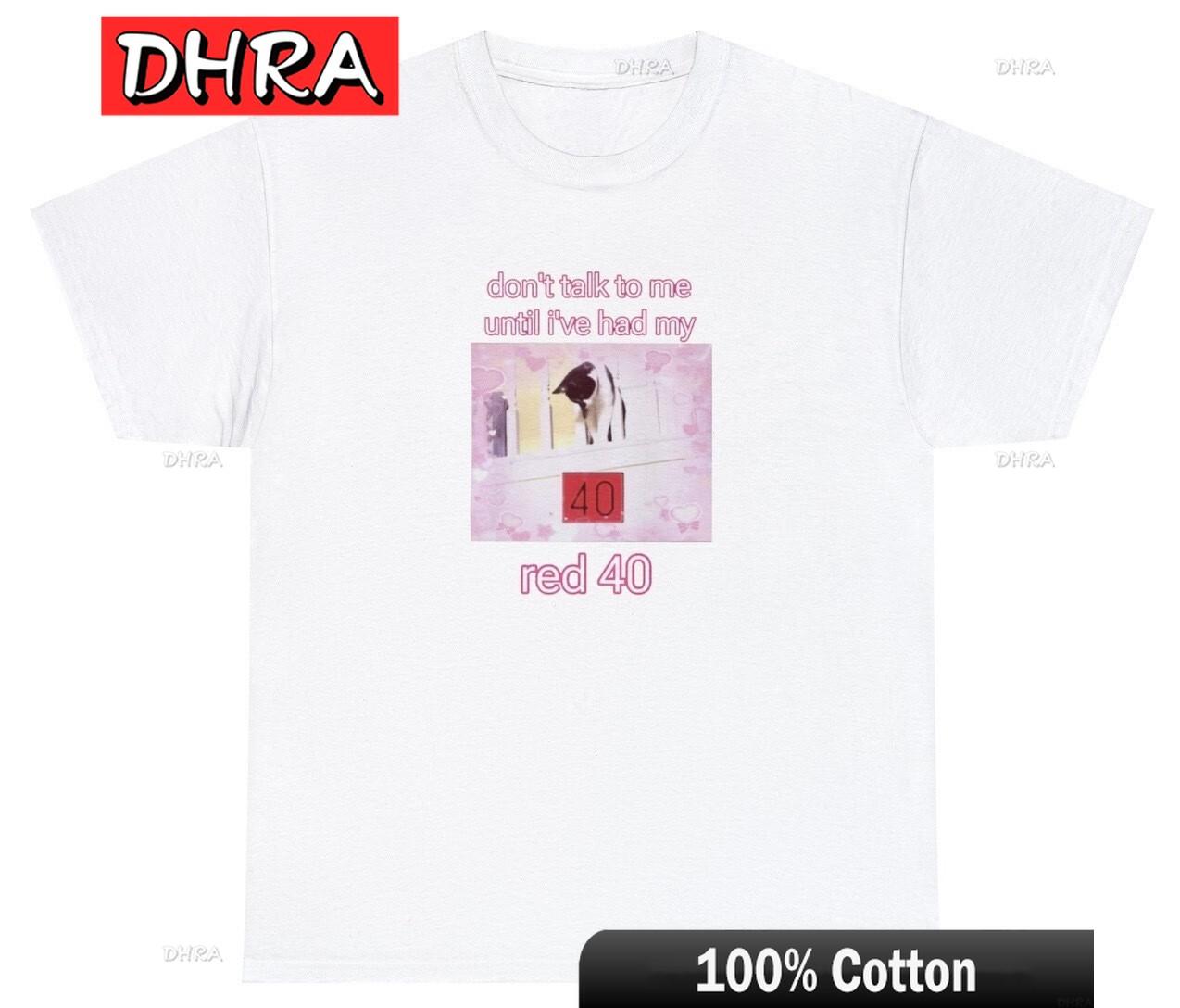 Dont Talk To Me Until Ive Had My Red TShirt Funny Sarcastic Cat Meme Tee Retro TShirts Stylish Urban Funny TShirts TShirt S