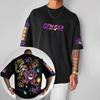 T-shirt Stampata Gengar Derivati Animazione Pokémon Uomo e Donna Estate 2025 Oversize Larga Cotone Street Trend Marca Top