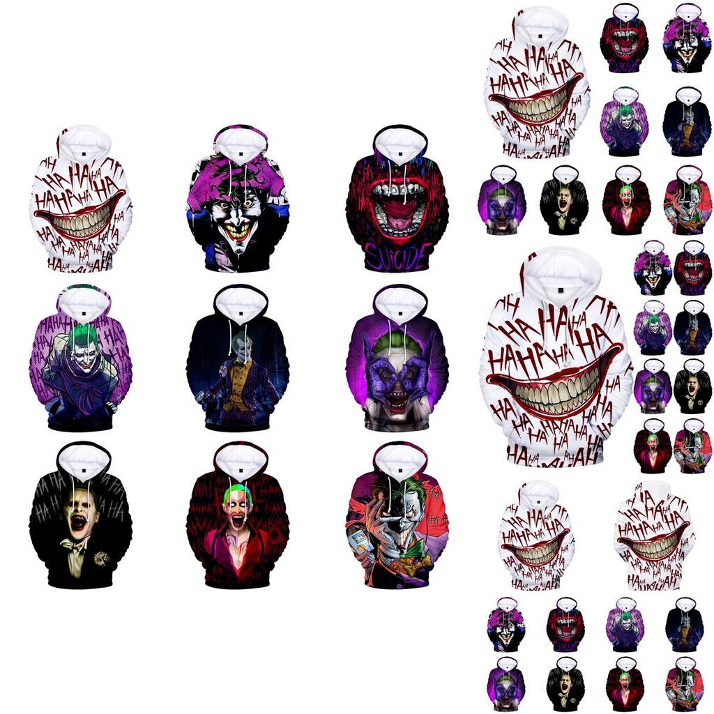 Funny Halloween Haha Joker Men Women 3d Sweatshirt Hoodies Hip Hop Tops Dress