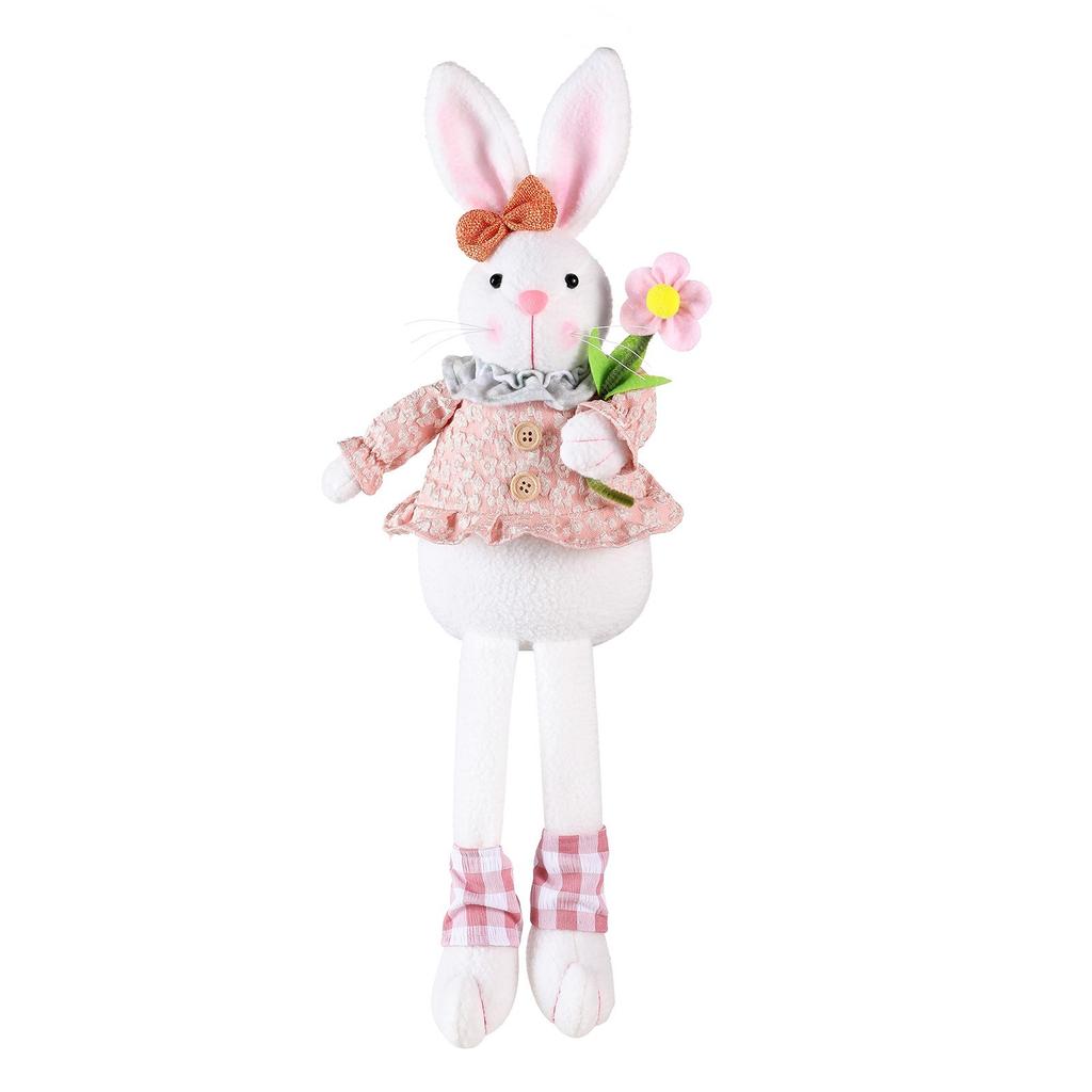 Easter Bunny Figurine Couple'S Dressed Bunny Decoration Party Atmosphere Decoration For Living Room Entryway Display Window
