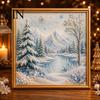 Unique DIY Christmas Decor Faux Pearl Art Kit, Winter Scene Painting Artistic Bead Kits 3D Sparkling Animal Wall Craft Kit for Adults, Holiday