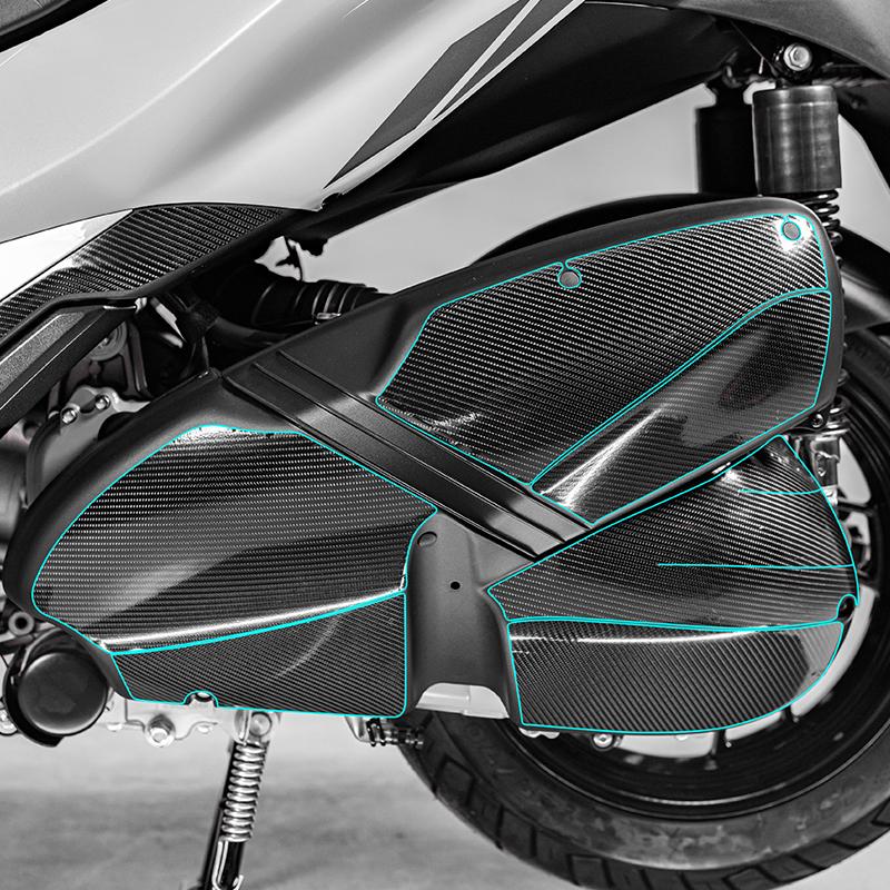 For Motor Bike ZONTES 350E Motorcycle Carbon Fiber Stickers Fairing Kits Pasted On Bike Plastic Area Accessories Refit Decals