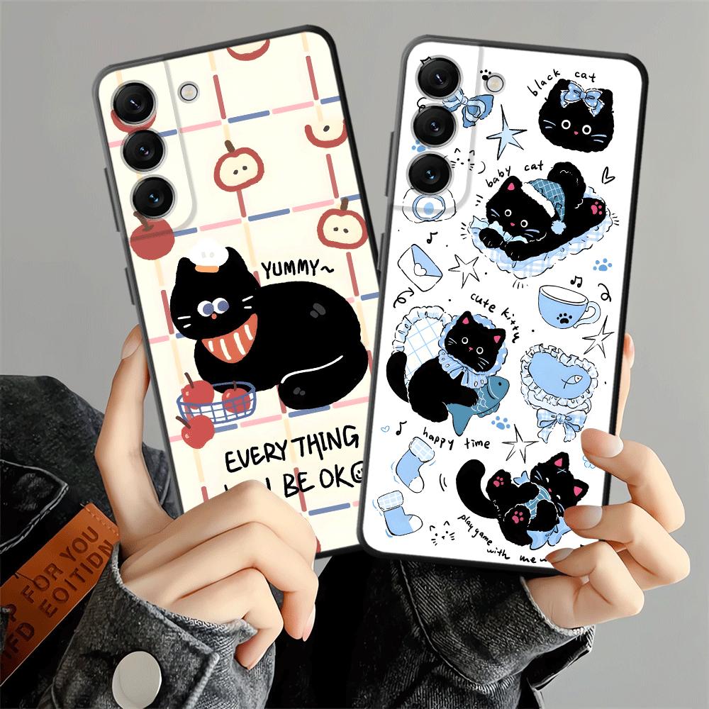Phone Cover Case for Samsung Galaxy A25 A16 A52 A36 A73 A51 A06 A50 A57 A15 A23 A13 A55 A41 A05 A70 A53 A17 A37 A12 Cartoon Cat