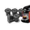 Capsules de Café Réutilisables - Nespresso - 6pcs - Noir - Plastique - Avec Cuillère et Brosse