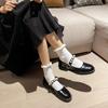 Fashion 2025 Girls Lolita Shoes Cosplay JK Uniform Footwear Woman Pearl Leather Belt Strap Flats Loafers Femme Mary Jeans Ballets Shoes