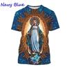 Virgin Mary T Shirt 3D Print Goddess Of Mercy T-Shirt For Men Women Christian Blessed Jesus God Tee Tops Short Sleeve Streetwear