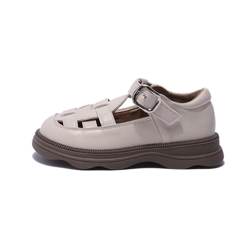 

Girls Baotou Sandals Summer New Children s Shoes Roman Shoes with Hollow Leather Shoes for Adults and Girls 29