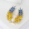 Elegant Wheat Sheaf Brooch Pin Exquisite Wheat Ear Lapel Pin Embellished with Sparkling Stones for Women Girls