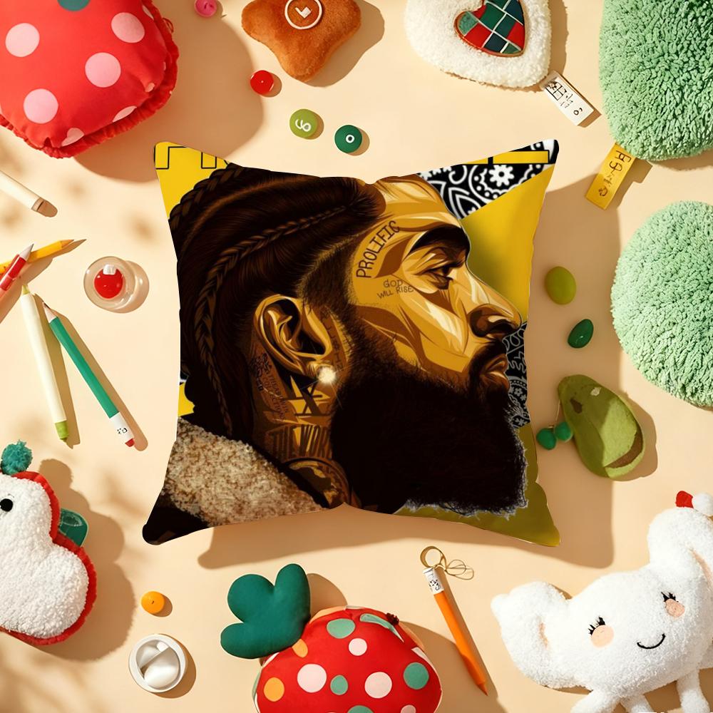 NNipsey Hussle RAP Cushion Cover Plush Fabric Soft DoubleSided Printed Sofa Warm Winter Home Gift Pillow Cover