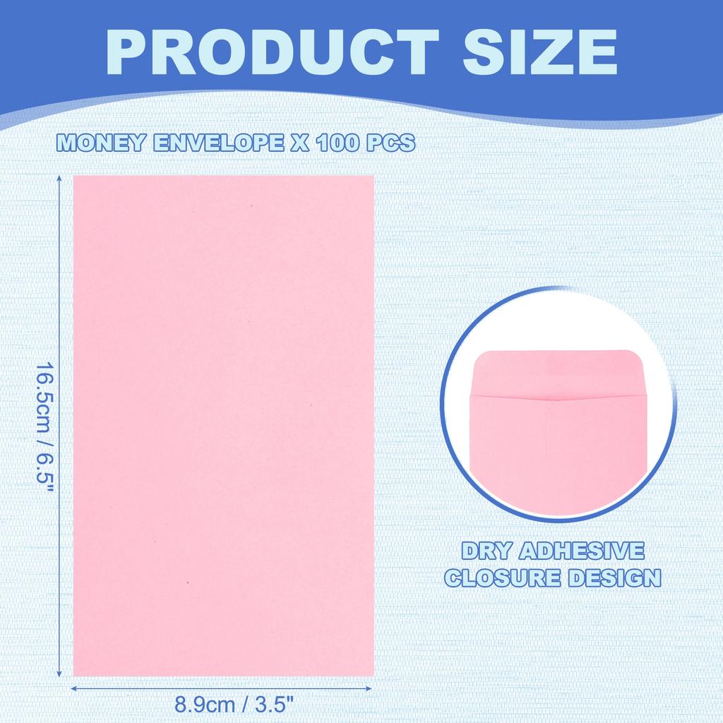 100 Stück 16,5x8,89cm Leere Geldpapierumschläge Geschenkkarte Verpackungsumschlag Bargeldumschläge Geldhaltertaschen für Schecks Tickets