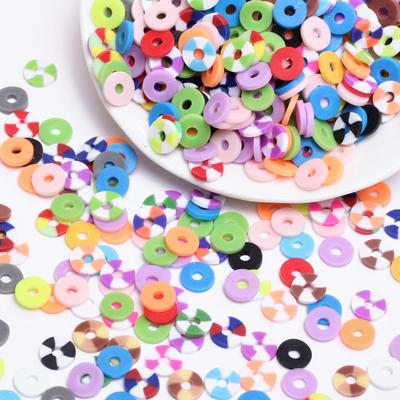 200 Stück 6mm Runde Flache Polymer Clay Farblich Passende Dichtung Lose Perlen DIY Handgefertigte Materialien für Halskette Armband Schlüsselanhänger Herstellung