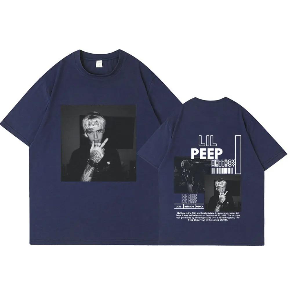 

Репер Lil Peep Нова Модна Естетика Футболки Hellboy Crybaby Хіп-Хоп Графічні Топи Чоловічий Жіночий Одяг Оверсайз Бавовняні Сорочки L