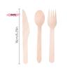 100Pcs Disposable Wooden Cutlery Set with Spoon Fork Knife for Party Ice Cream Yogurt Dessert High-Quality Tableware Pack