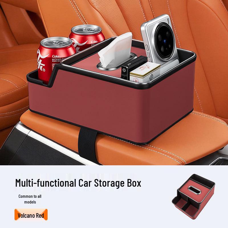 Compatible Tissue Box and Cup Holder for Zeekr Models X007, 001, 009, 7X, 8X, 9X, MIX - Car Armrest Storage Solution
