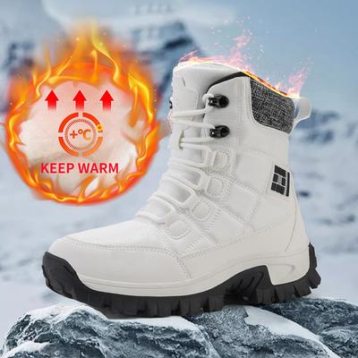 Couples Snow Shoes for Women Plush Platform Boots Male Non Slip Cotton Warm Mid-calf Boots Botas De Invierno Para Mujer
