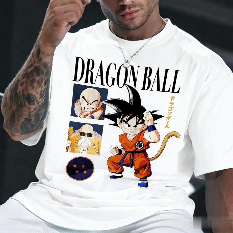Dragon Ball Anime T-Shirt Herren Damen 2026 Sommer Baumwolle Kurzarm Tee Goku Grafikdruck Lässige Streetwear Tops Y2k Kleidung