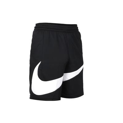 Contrasterende Grote Logo Print Basketbalbroek Heren Onderkleding Zwart BV9386-011