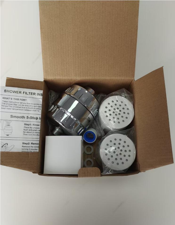 High-Flow 15-Stage Shower Filter: Removes Residual Chlorine & Beautifies Skin with 20-Layer Filter