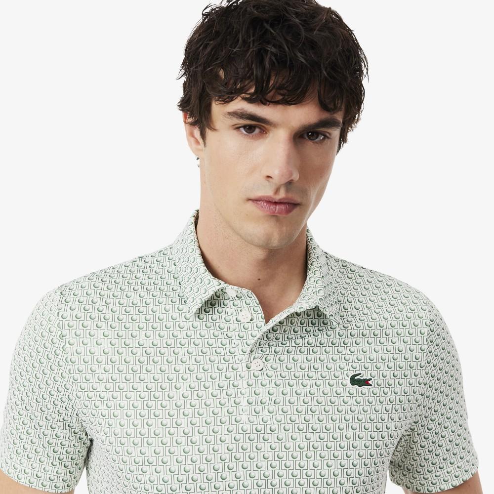 Lacoste Men's Golf AOP Short-Sleeve Polo Shirt DH4825-56GX0N