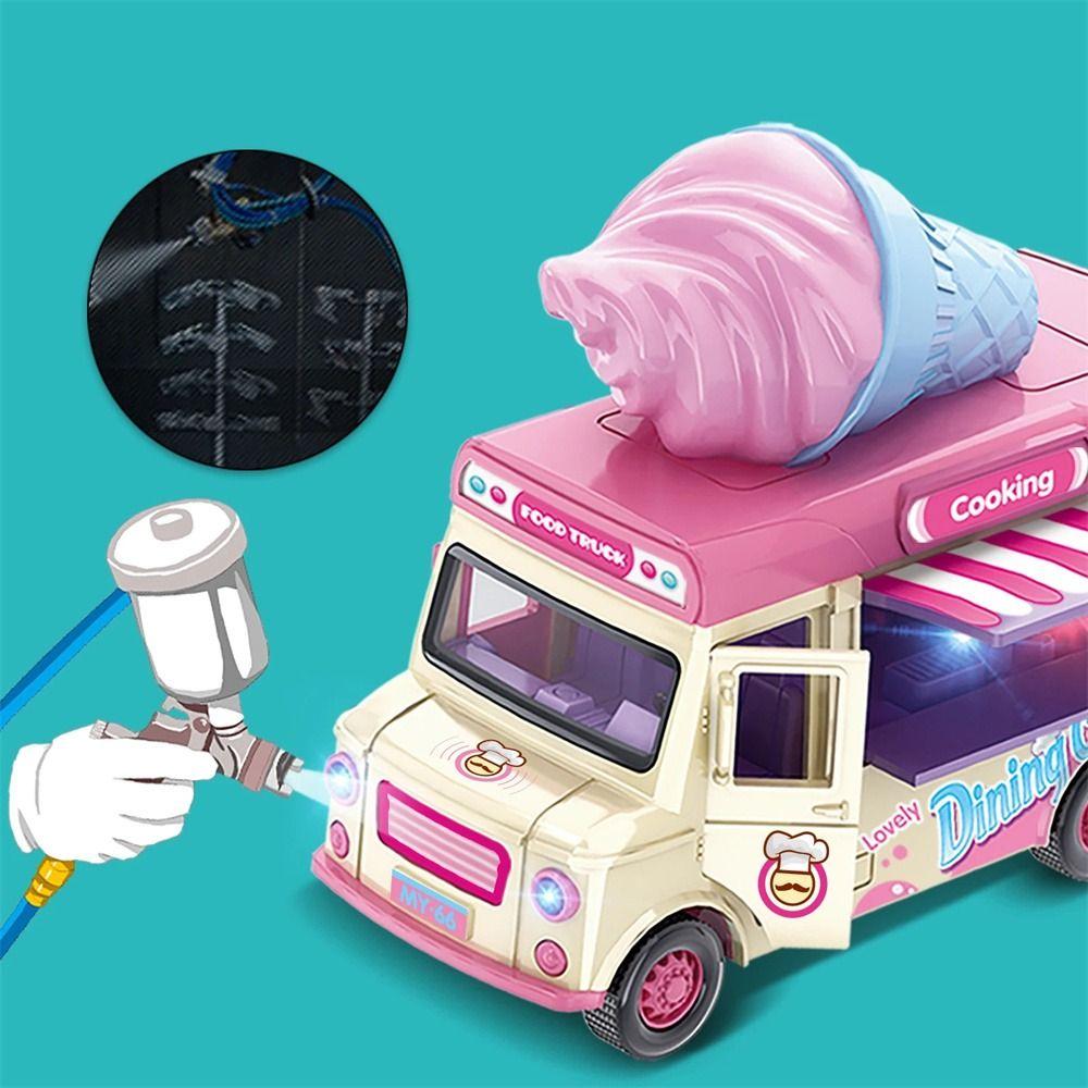 with Music Light Ice Cream Car Model Bright Colors Pull Back Car  Parent-child Interaction