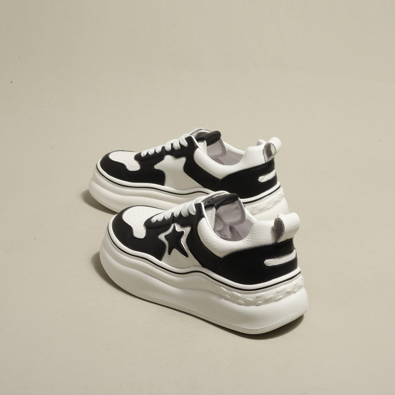 

Аутентичные белые туфли на толстой подошве, женские весенне-осенние новые универсальные повседневные спортивные туфли одинакового цвета 37