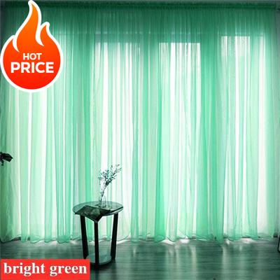 2026 NEW European American Style Multicolor Sheer Curtain Bay Window Screening Solid Door Curtains Drape Panel Tulle for Living Room