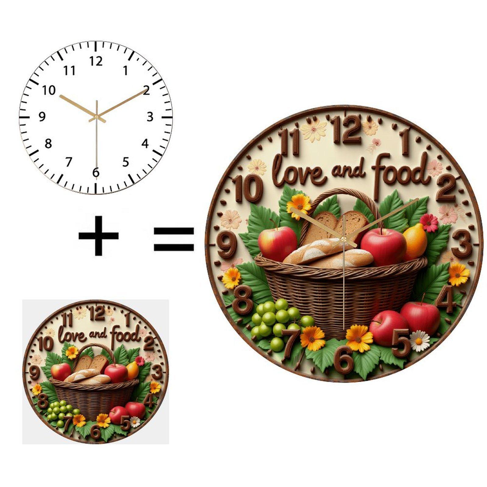Mid-Century Modern 30x30cm Round Glass Wall Clock with Retro Feel (White,12 in(30.48cm))