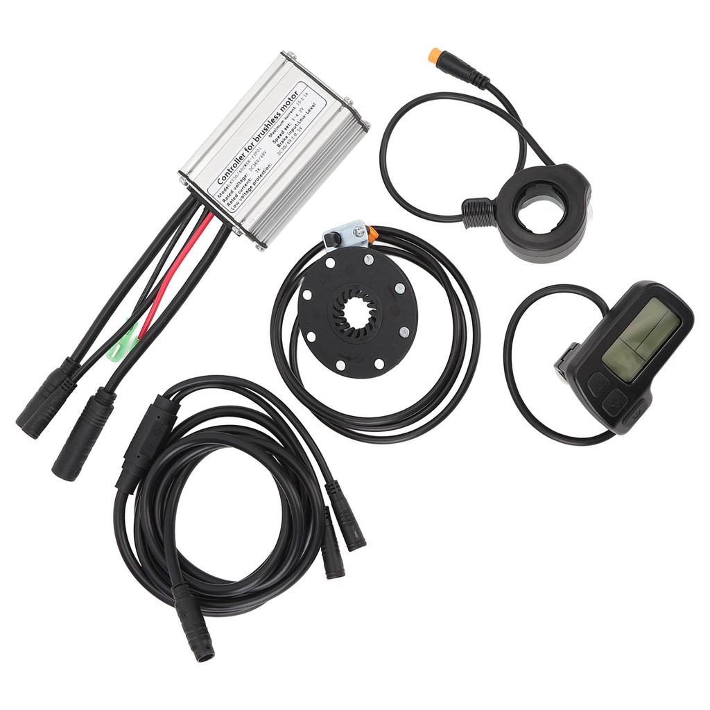 Electric Scooter Conversion Kit 36 48V 15A 250W Brushless Motor Controller LCD Display 130X Thumb Throttle Kit