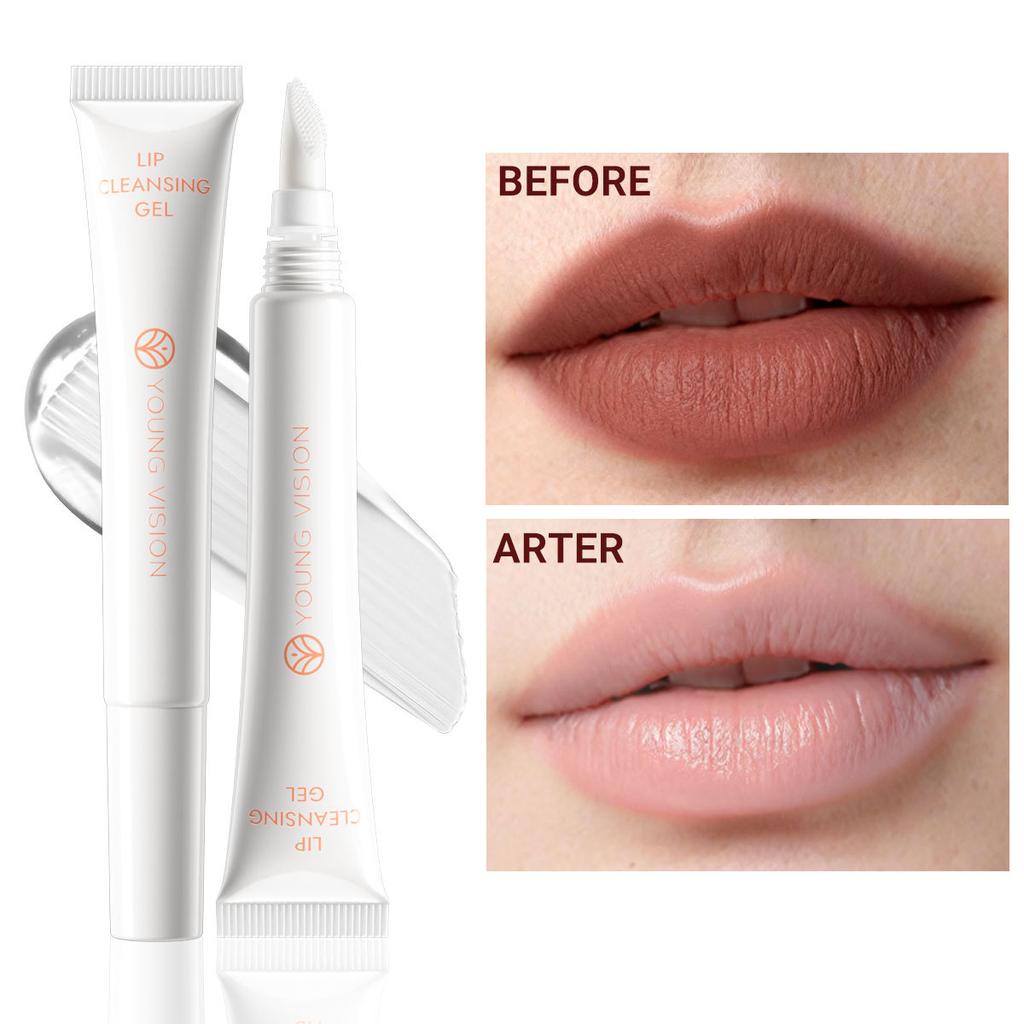 Jemný čisticí a exfoliační gel 2 v 1, Dodává se s masážní silikonovou kartáčkovou hlavicí pro péči o oči a rty Odličovací pečující gel