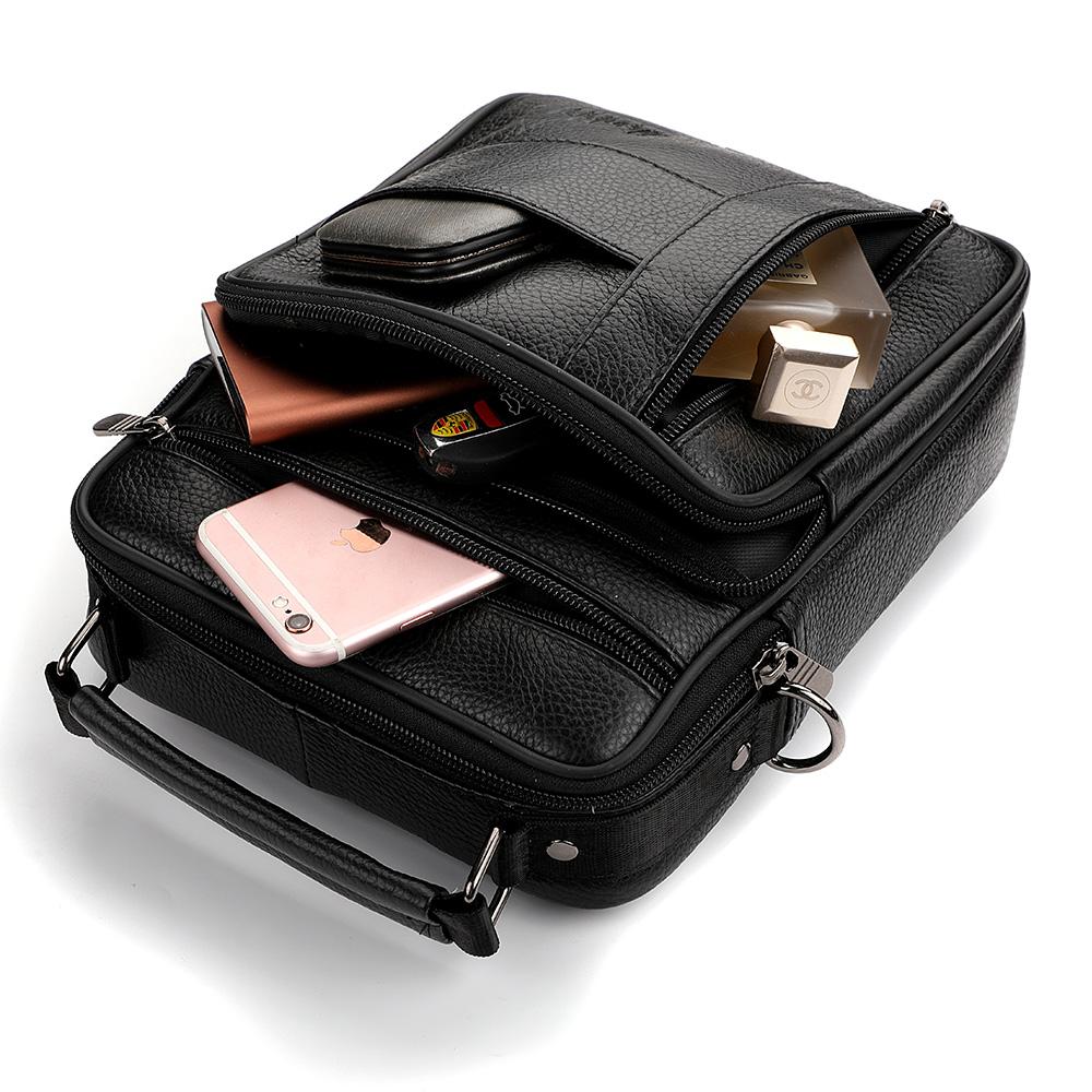 Herren Umhängetasche aus echtem Leder Hochwertige Tragetasche Business Casual Große Kapazität Messenger Bag für Herren