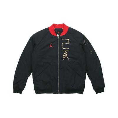 Air CNY Jahr des Schweins Flight Logo Stehkragen Locker Langarmjacke Herrenjacke Schwarz CD9046-010