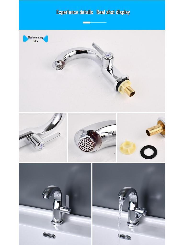Single Cold Water Engineering Basin Faucet for Washbasin – Quick Open, Single Hole, Desktop Installation