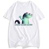 Damer T-skjorter Øgle Meme Morsom Grafisk T-skjorte Casual Kort Ermet Bomulls T-skjorter Unisex Streetwear Tegneserie Trykk T-skjorte